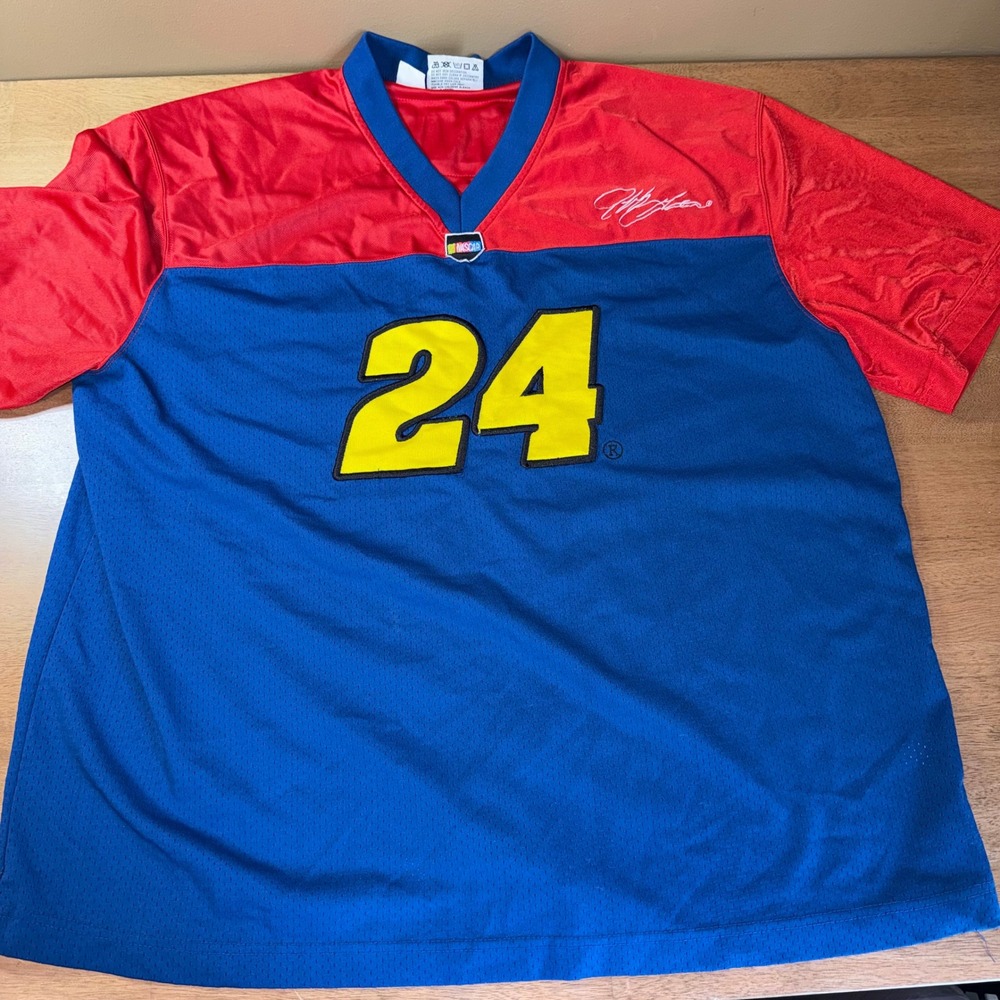Vintage Jeff Gordon 24 NASCAR Jersey Winners Circle Red Blue Mesh Large